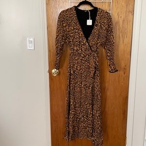 Zara Print Maxi Wrap Dress